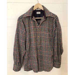 Vintage 1970s Mark Fore & Strike Men's Plaid Wool Blend Light Jacket M